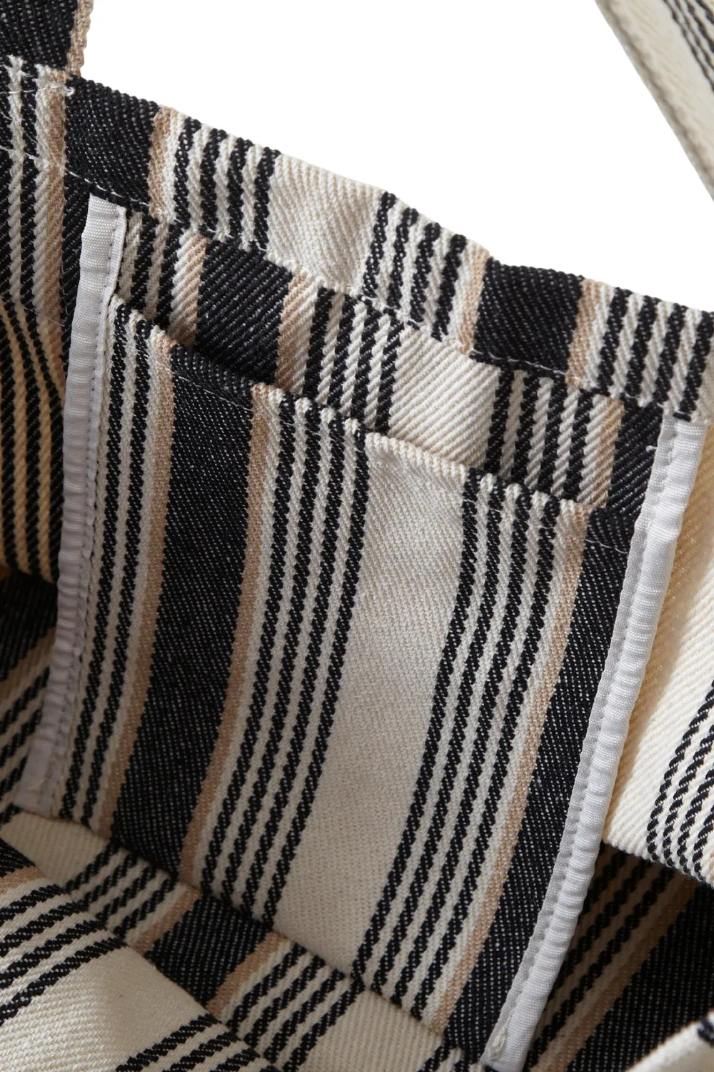 Striped Canvas Beach Bag