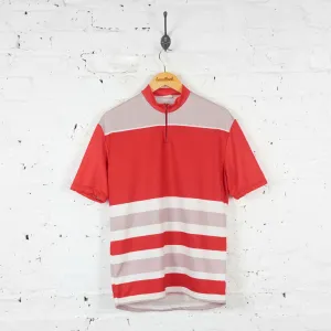 Striped Cycling Jersey - Red/White - L
