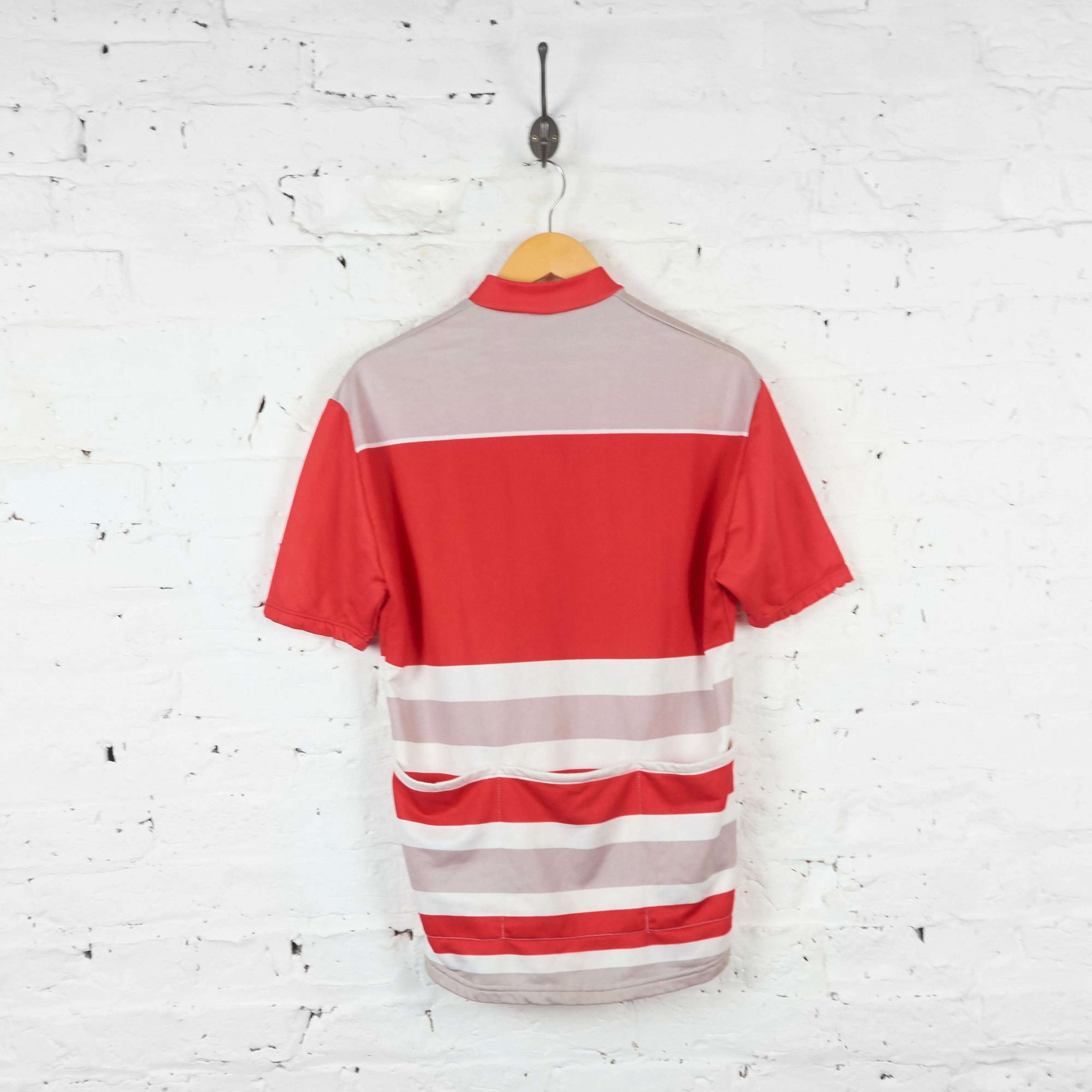 Striped Cycling Jersey - Red/White - L