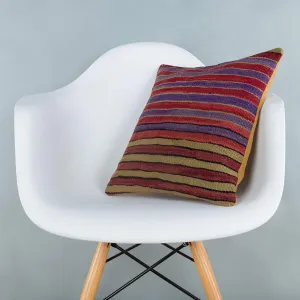 Striped Multiple Color Kilim Pillow Cover 16x16 6812