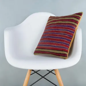 Striped Multiple Color Kilim Pillow Cover 16x16 6815