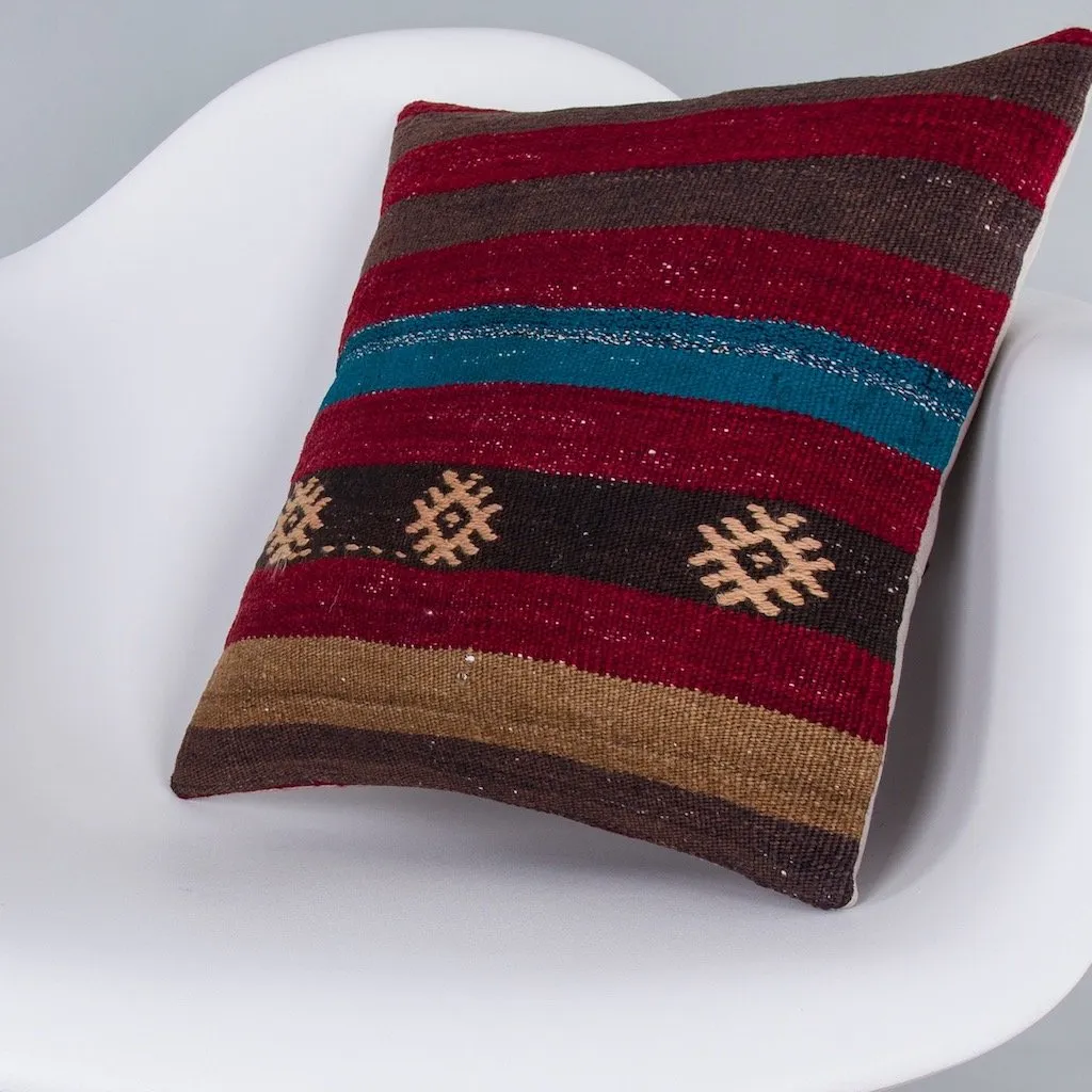 Striped Multiple Color Kilim Pillow Cover 16x16 7246