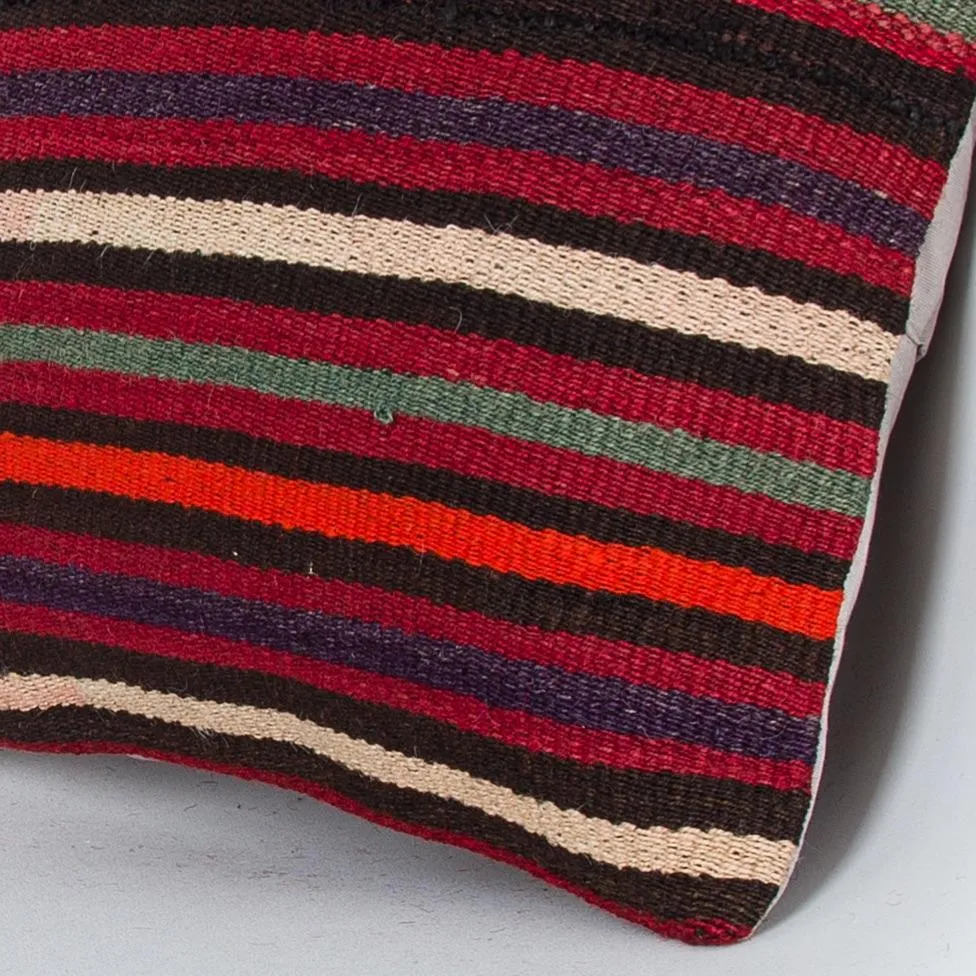 Striped Multiple Color Kilim Pillow Cover 16x16 8138