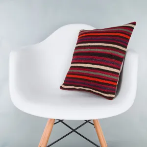 Striped Multiple Color Kilim Pillow Cover 16x16 8138