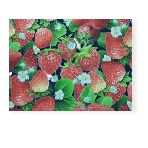 Sugar Textiles Strawberries Black 140cm