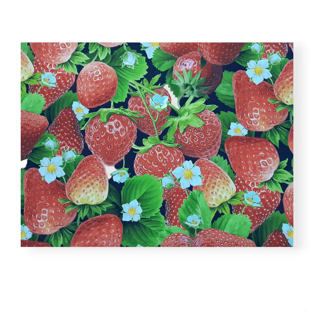 Sugar Textiles Strawberries Black 140cm