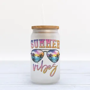 Summer Vibes Frosted Glass Can Tumbler