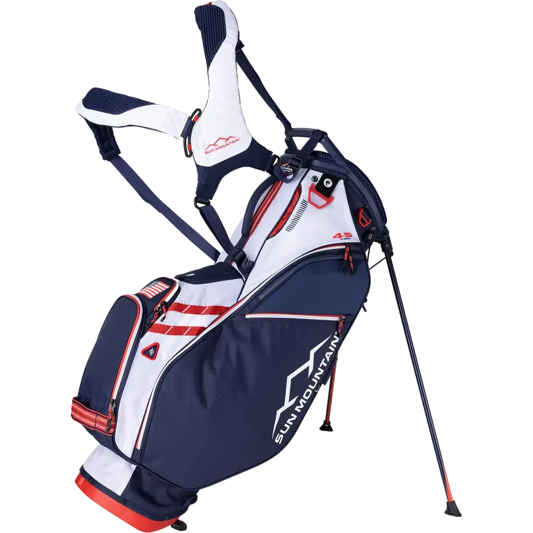 Sun Mountain 2024 4.5 LS 14-Way Stand Bag Navy/White/Red USA