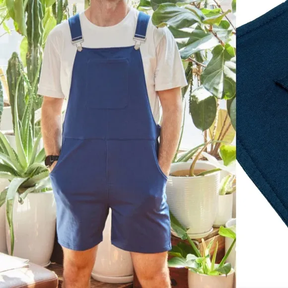 Swoveralls The Great Fantastic Navy Unisex Swovie Summer Overall Shorts Sz Med