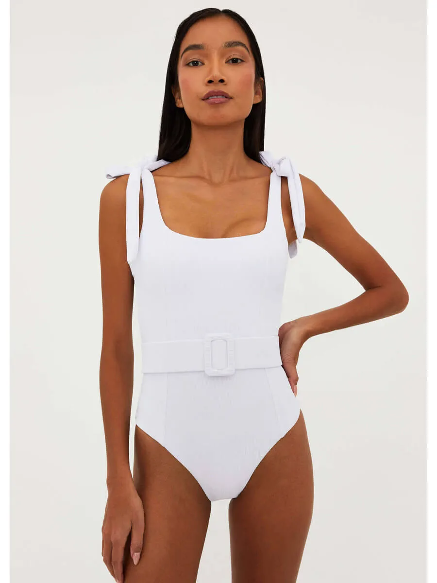Sydney Belted One Piece in White