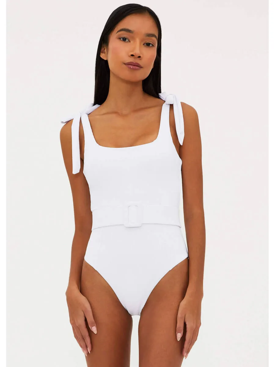 Sydney Belted One Piece in White