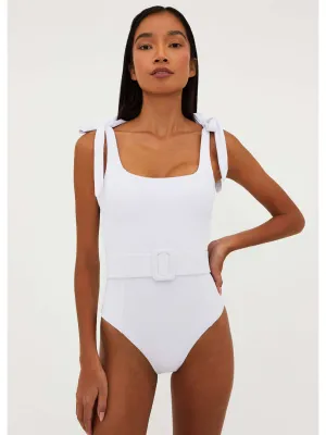 Sydney Belted One Piece in White
