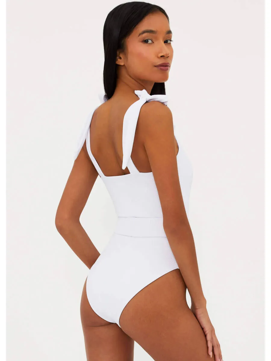 Sydney Belted One Piece in White