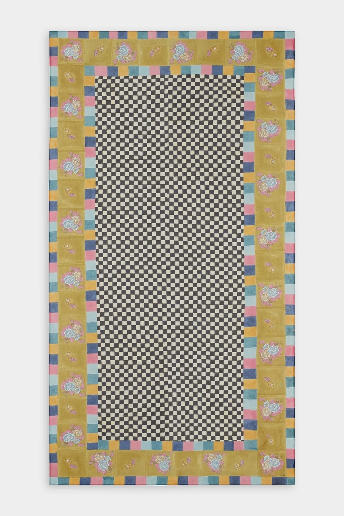 Tablecloth Big Check 180 x 350 in Olive Green