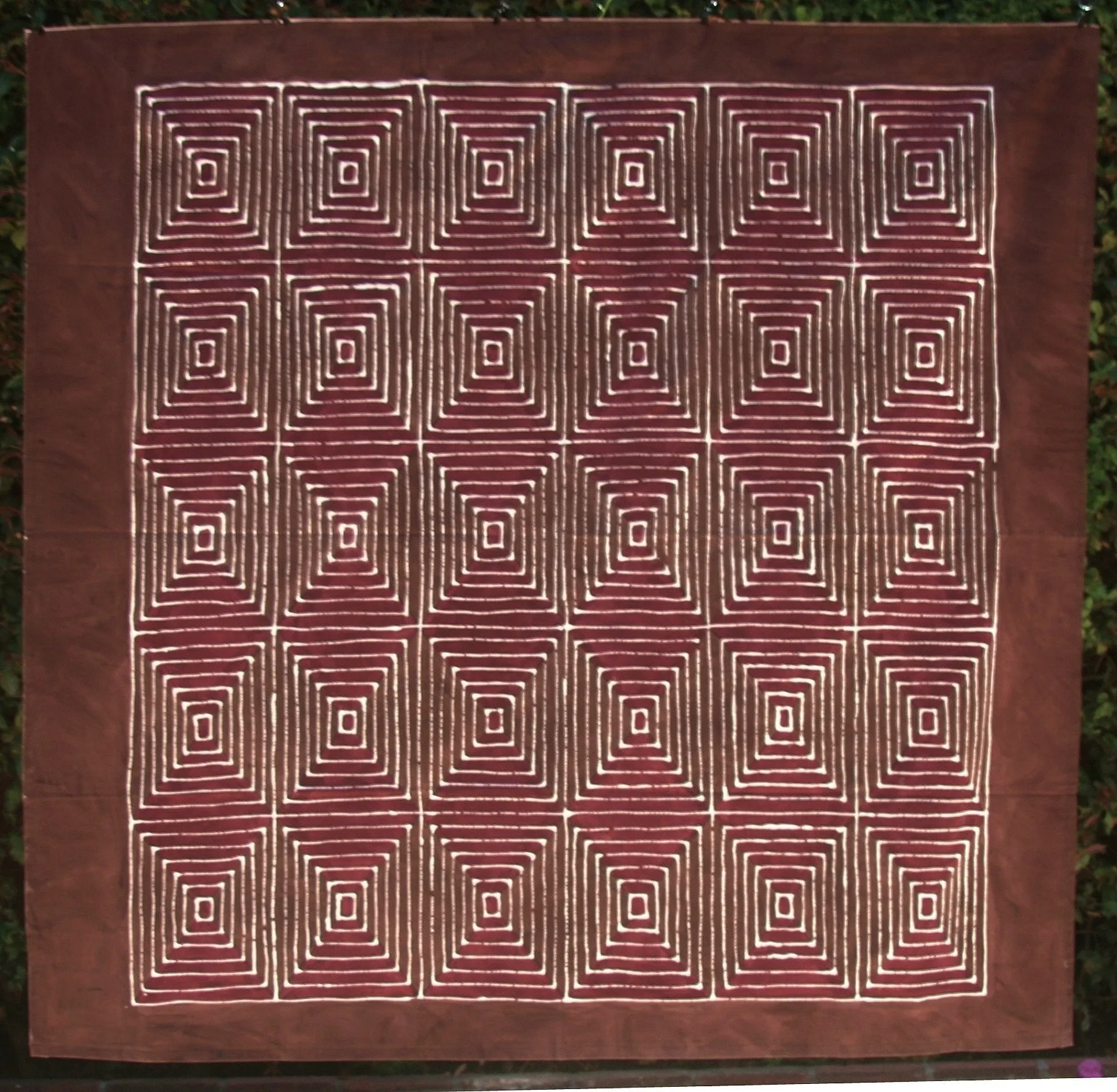 Tablecloth Tribal Geometric Hand Painted  South Africa 58"X 60"