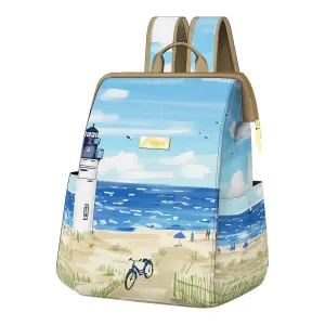 The Picnic Backpack Cooler with Lighthouses and Coastal Leisure Design