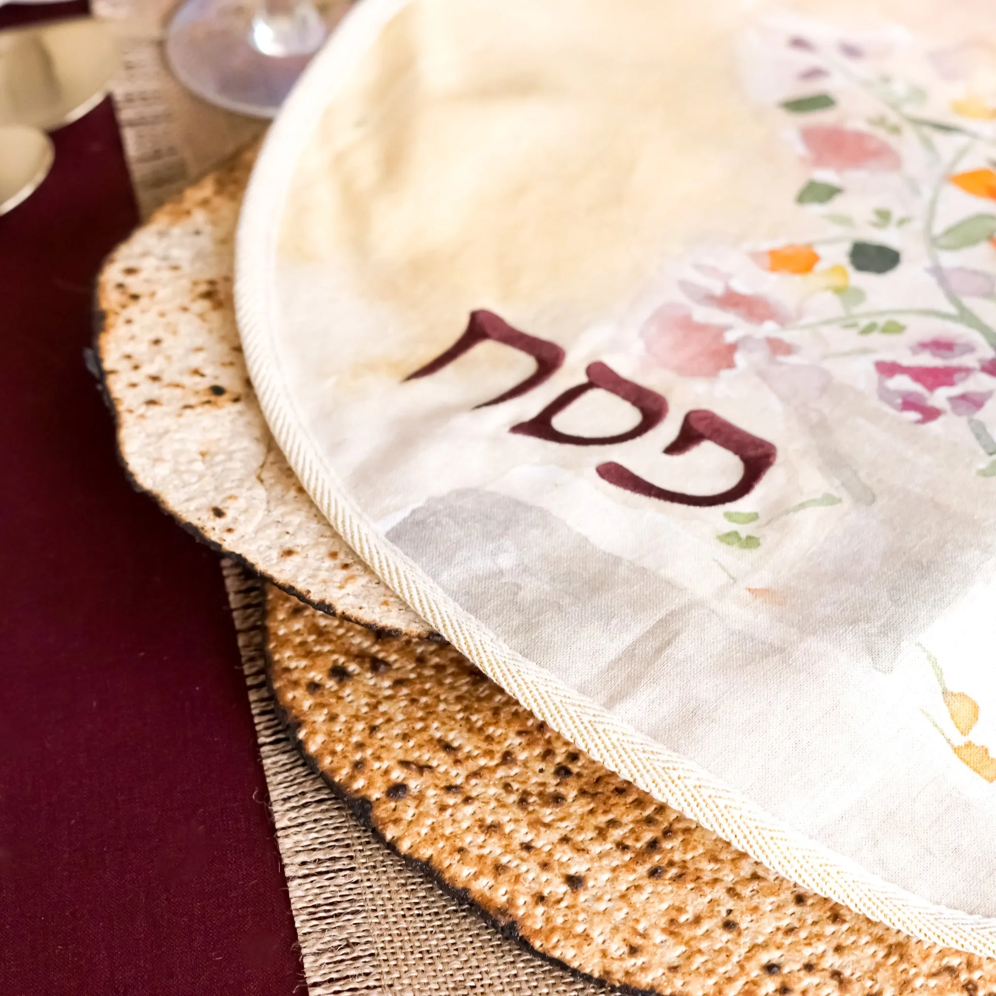 The Rosewood Floral One | Matzah Cover