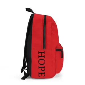 Trendy Red Backpack with Graphic Print