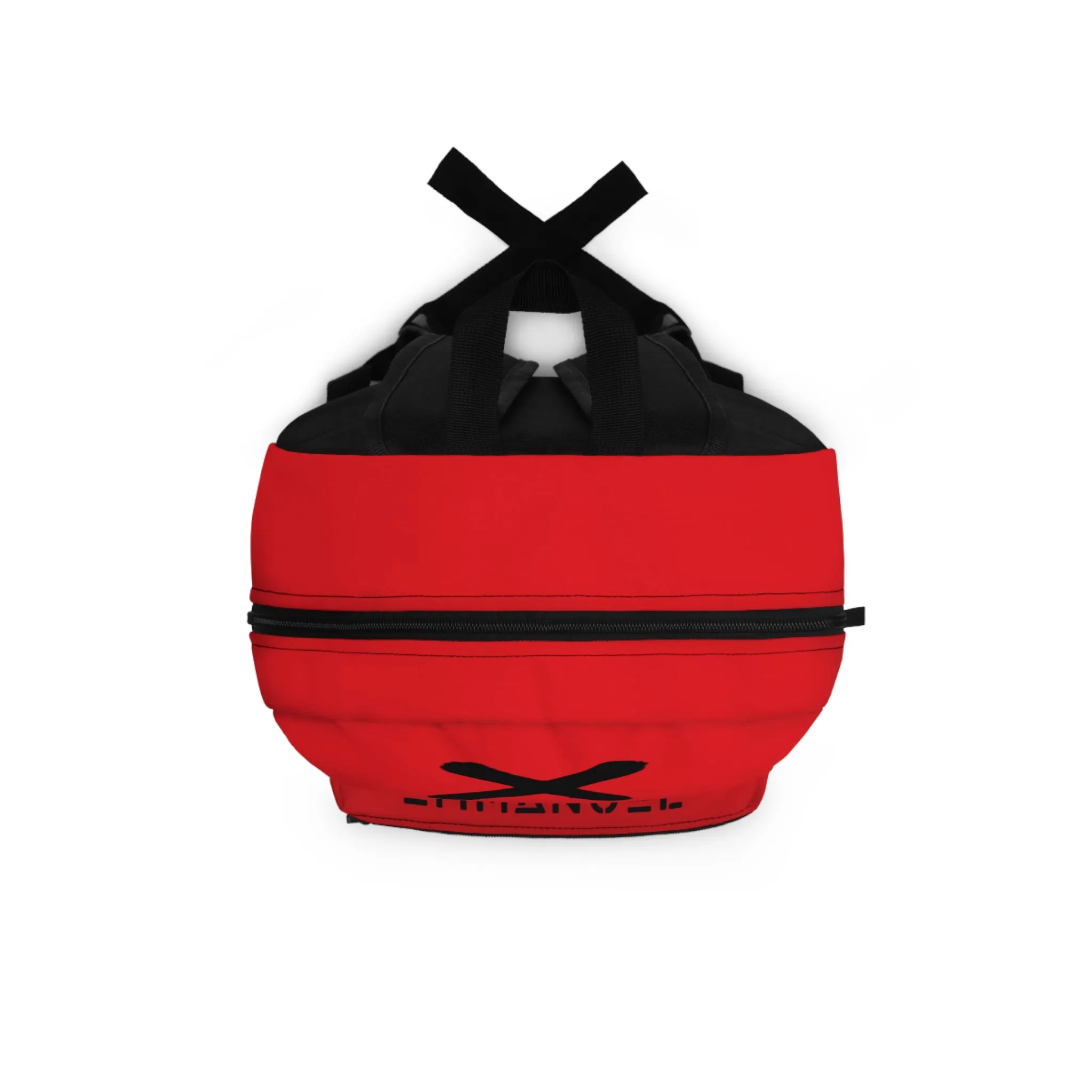 Trendy Red Backpack with Graphic Print