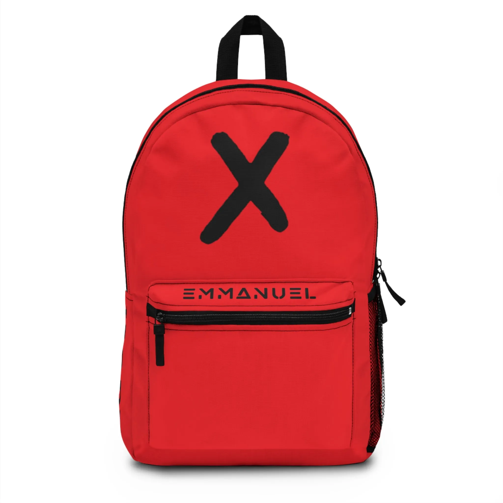 Trendy Red Backpack with Graphic Print
