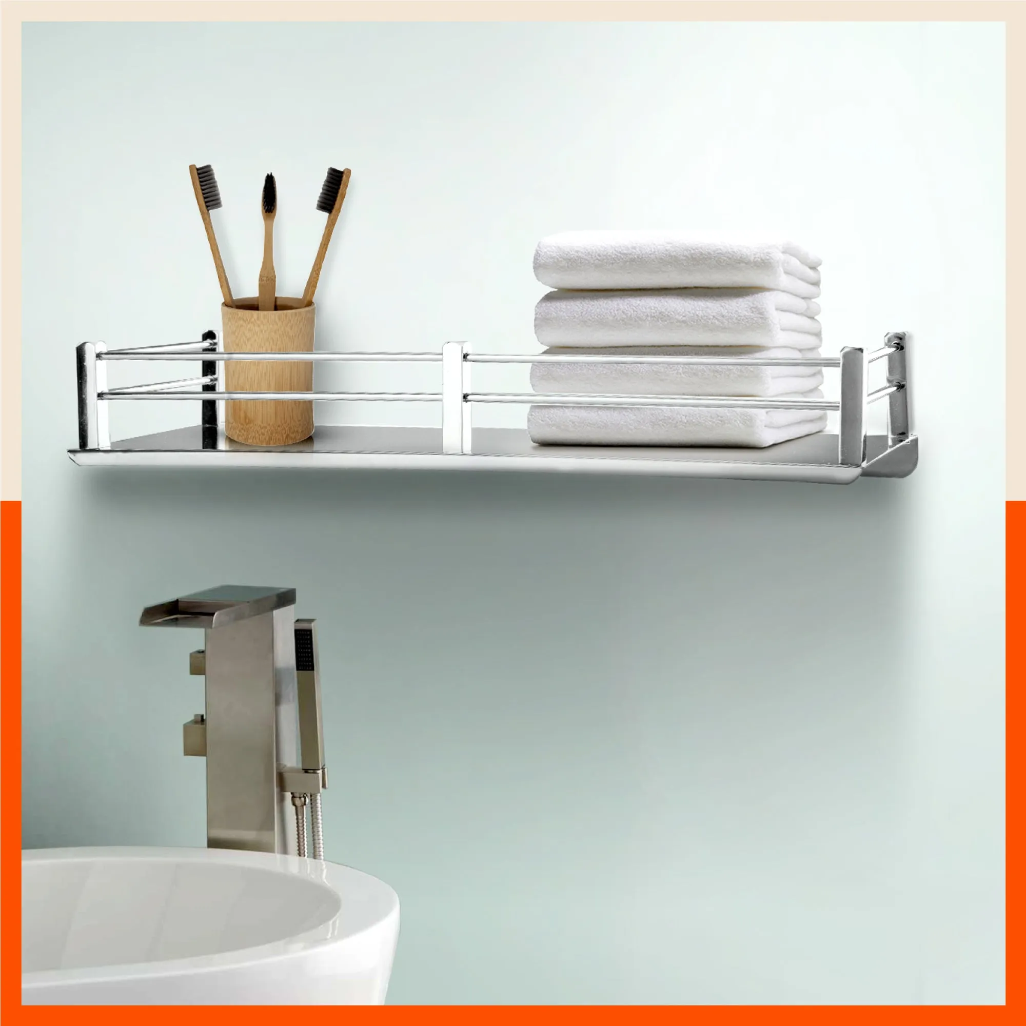 Ursa Stainless Steel Bathroom Shelf For Home