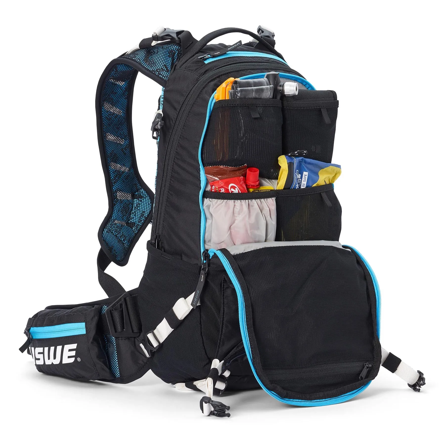 USWE Flow 25L Hydration Compatible MTB Protector Pack - Black/Blue