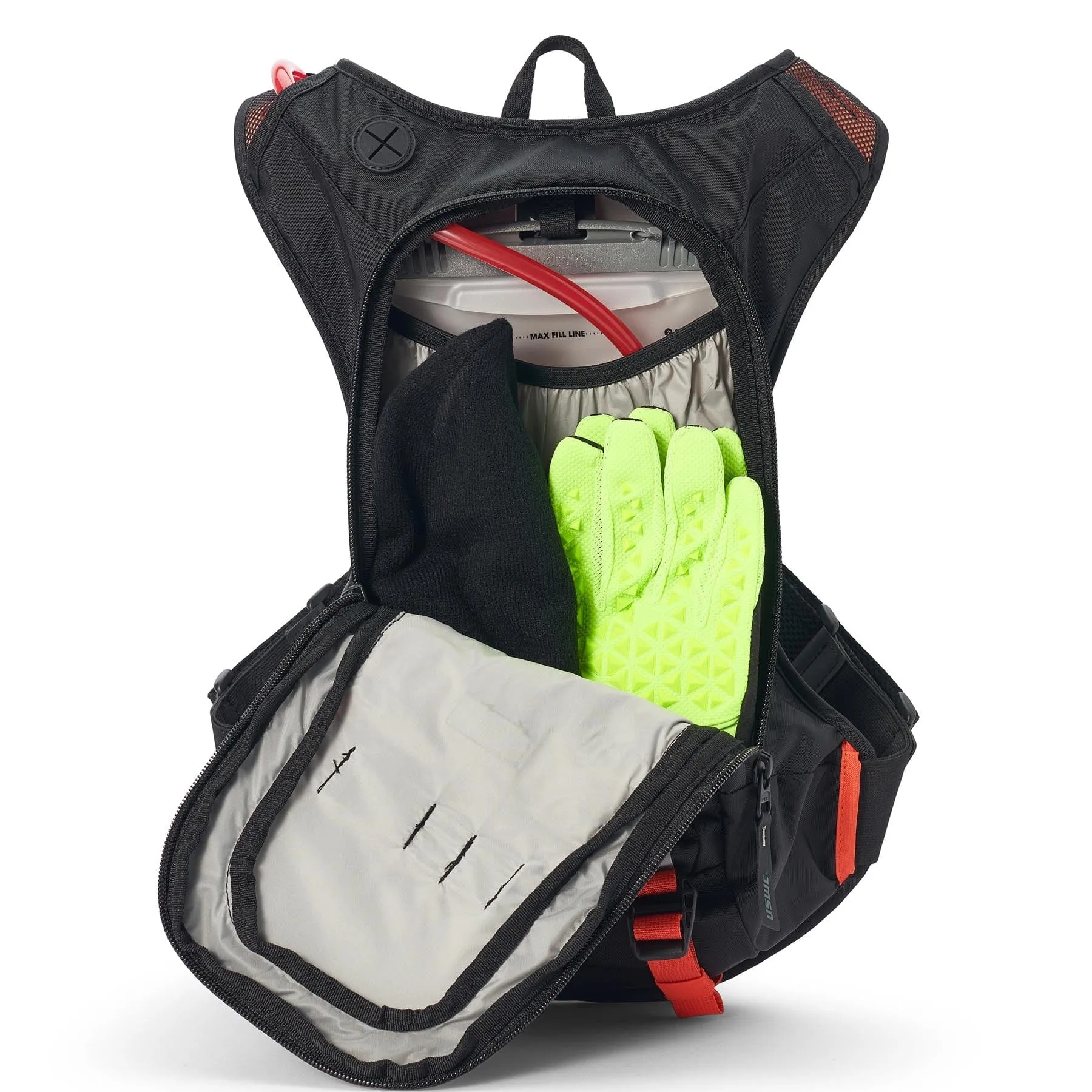 USWE MOTO Hydro 8L Hydration System Backpack - Black/Factory Orange
