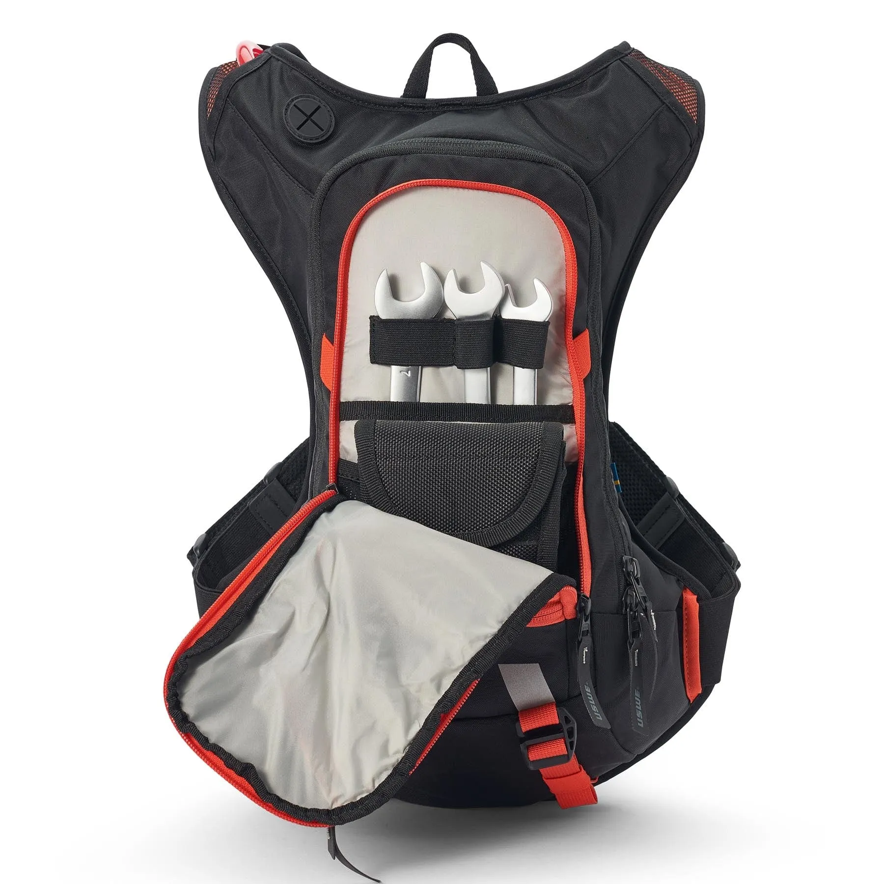 USWE MOTO Hydro 8L Hydration System Backpack - Black/Factory Orange