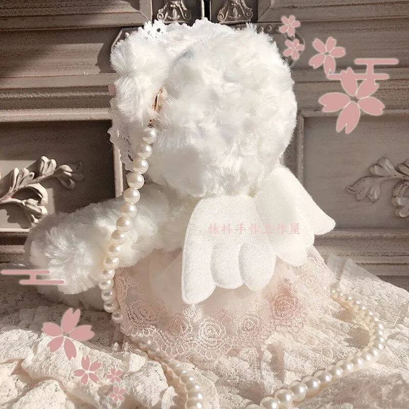 Valentines Day Pink White Adorable Sakura Bear Shoulder Bag