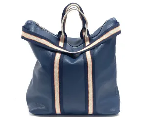 Veneto Denim Blue Leather Backpack