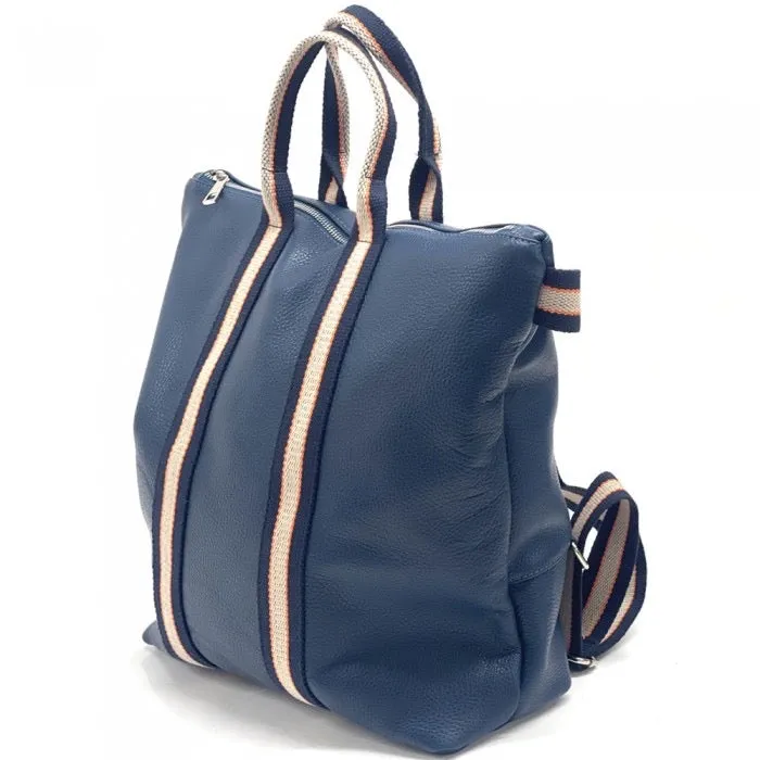 Veneto Denim Blue Leather Backpack