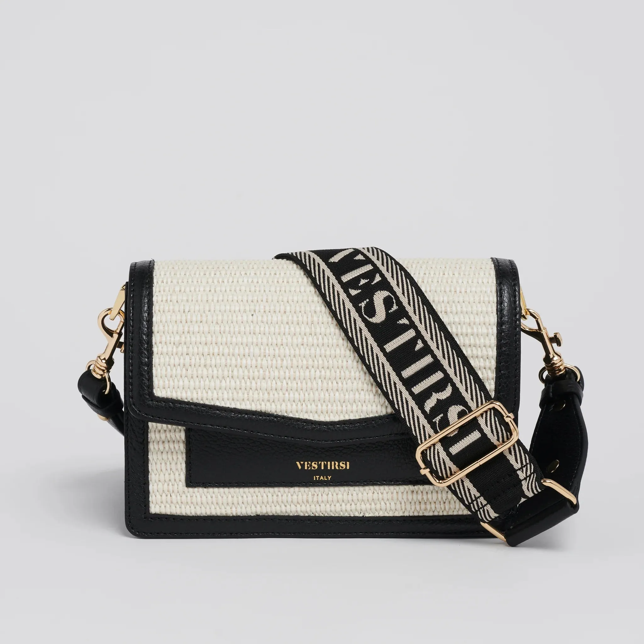 Vestirsi Amelia Black Raffia Bag