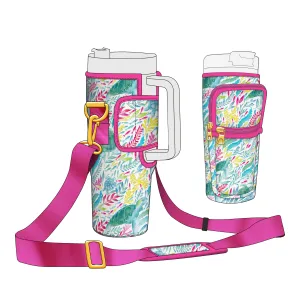 Vibrant Ocean Life Bottle Carrier for 40oz Tumbler Swimming Turtle