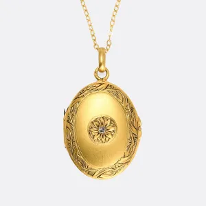 Victorian Diamond Sunflower Locket