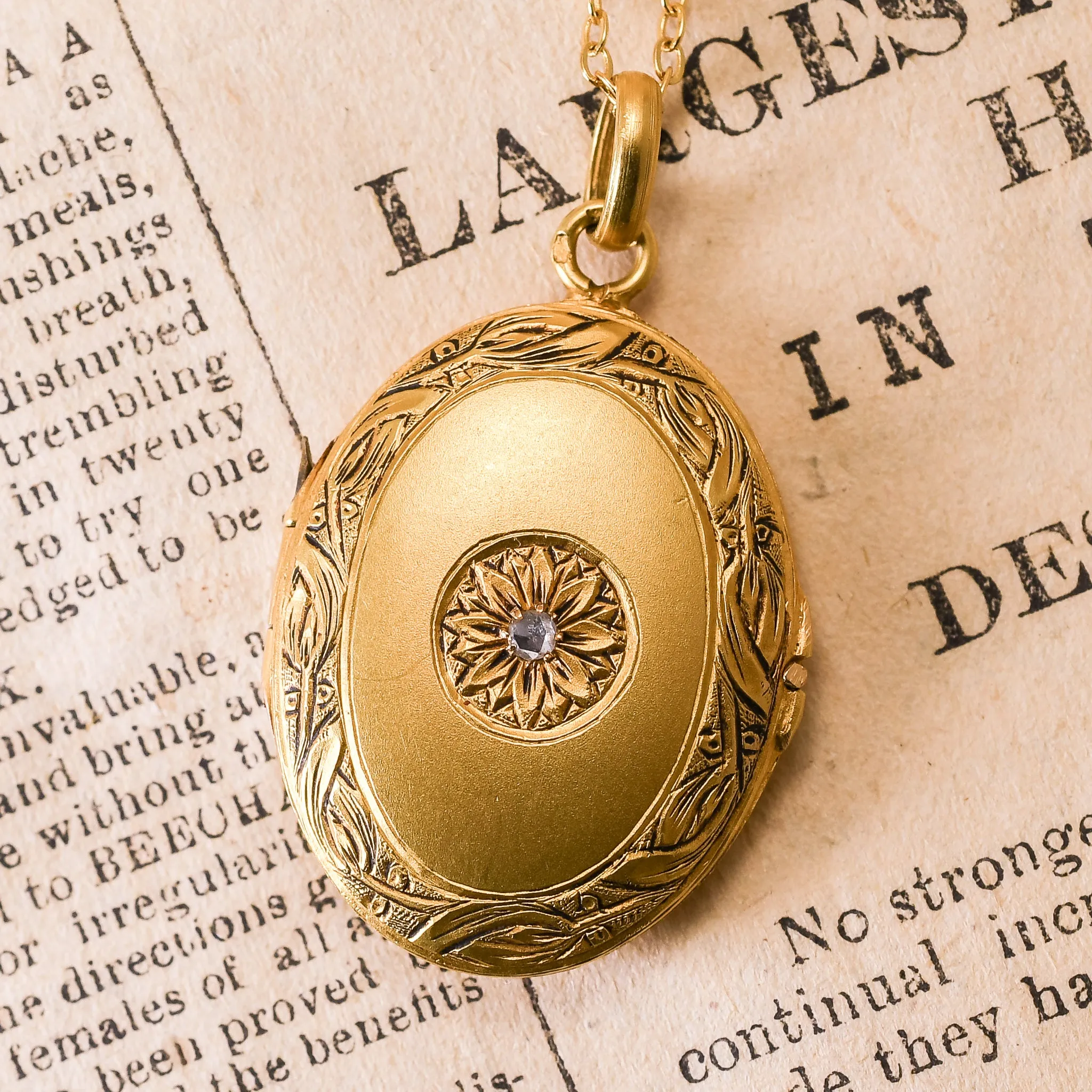 Victorian Diamond Sunflower Locket