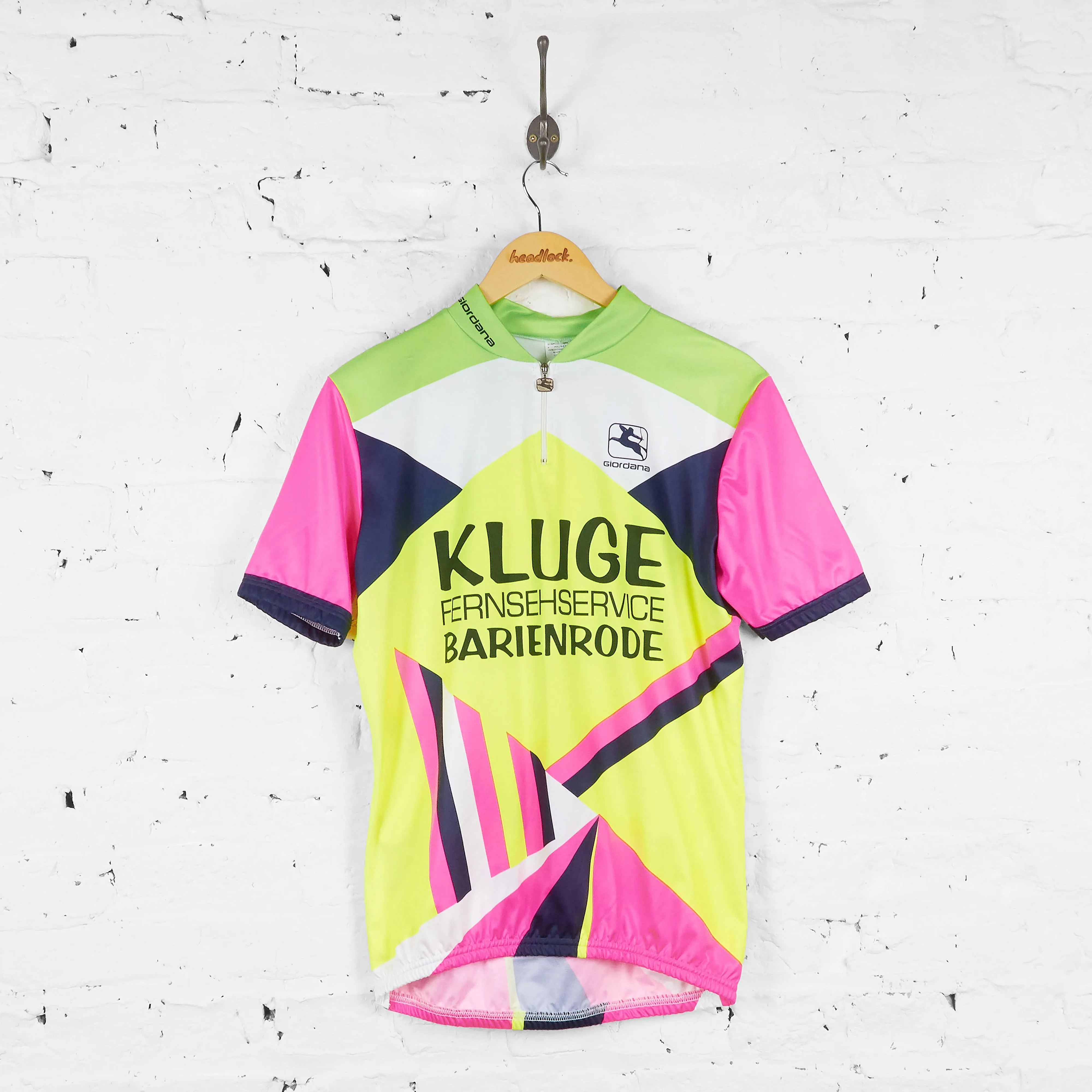 Vintage Kluge TSV Giesen Hildesheim Cycling Jersey - Green/Pink/White - XL