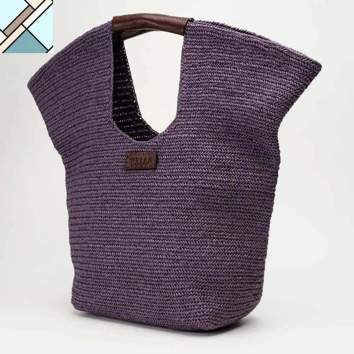 Virgo Trapez Straw Shoulder Bag