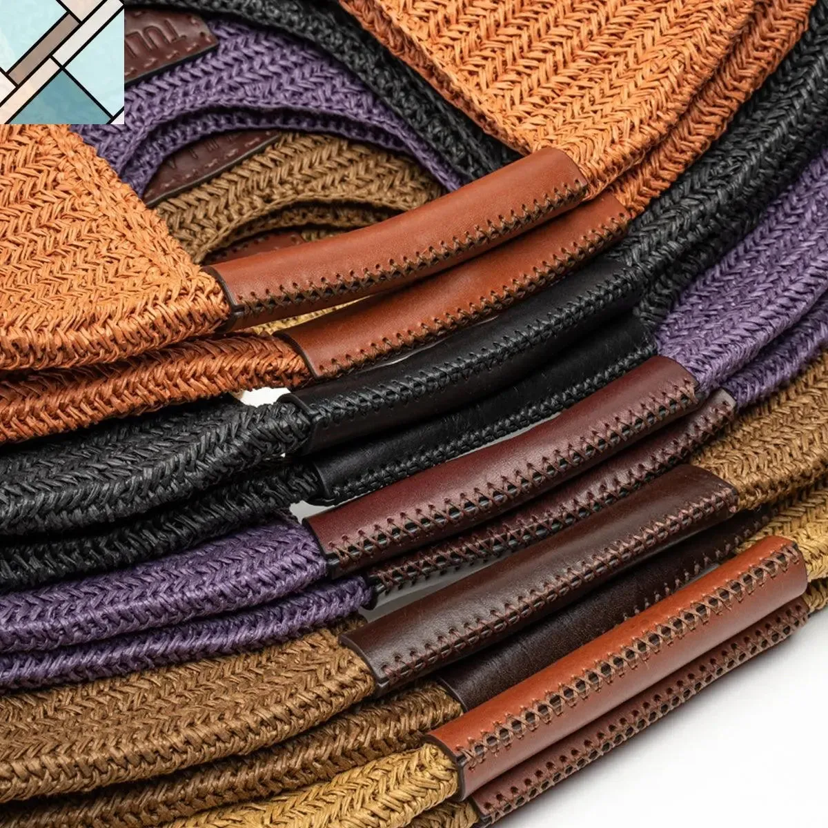 Virgo Trapez Straw Shoulder Bag