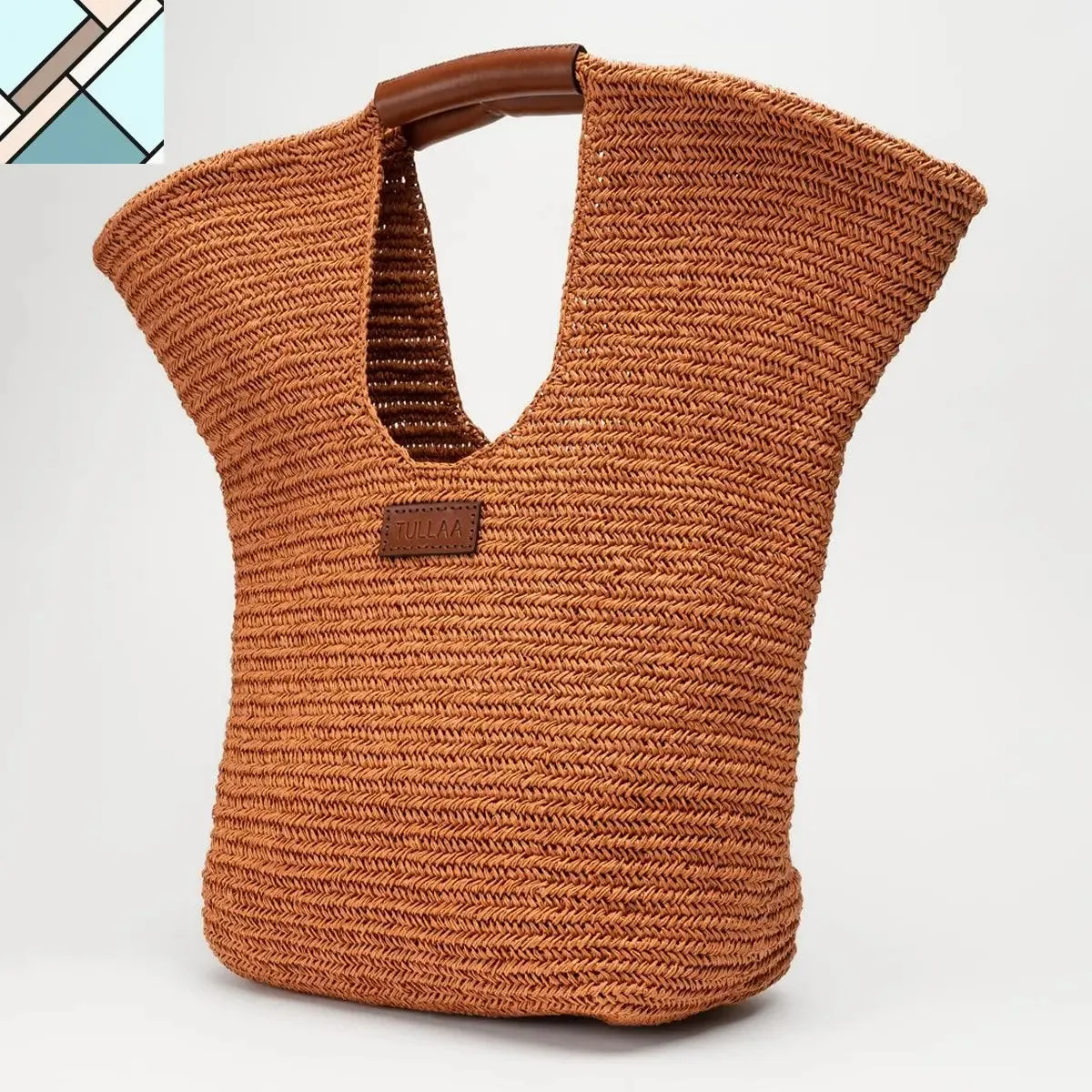 Virgo Trapez Straw Shoulder Bag