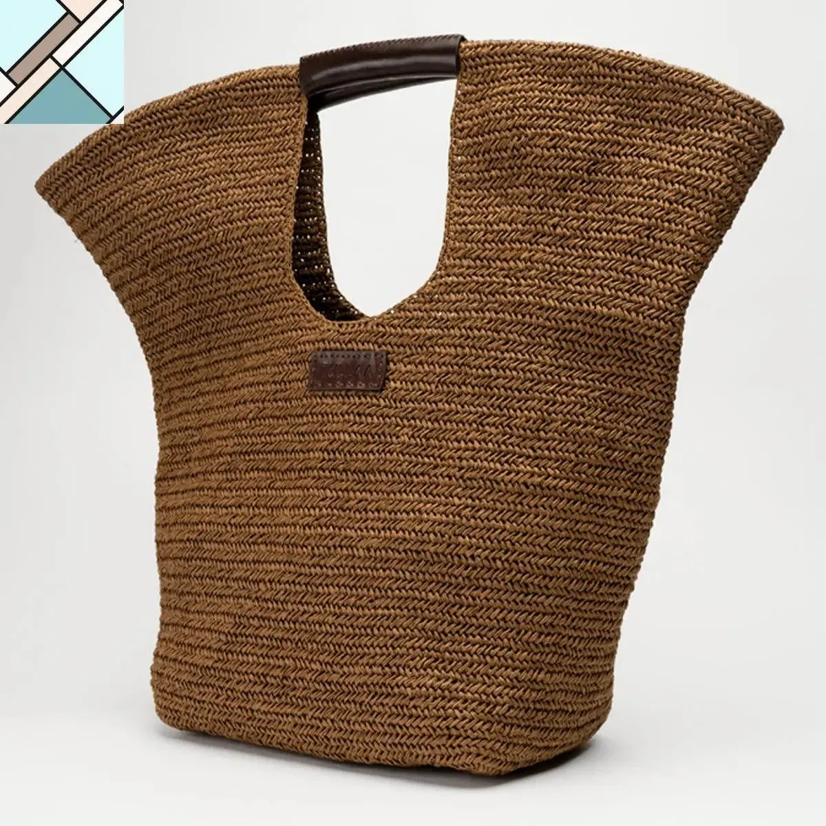 Virgo Trapez Straw Shoulder Bag