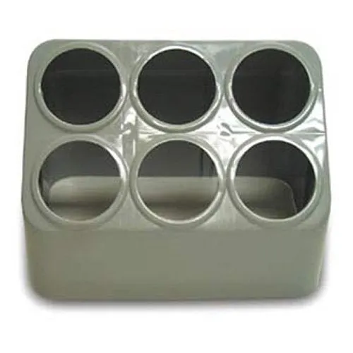 Vollrath 52644 Gray Silv-A-Tainer 6-Hole Plastic Silverware Container