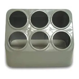 Vollrath 52644 Gray Silv-A-Tainer 6-Hole Plastic Silverware Container