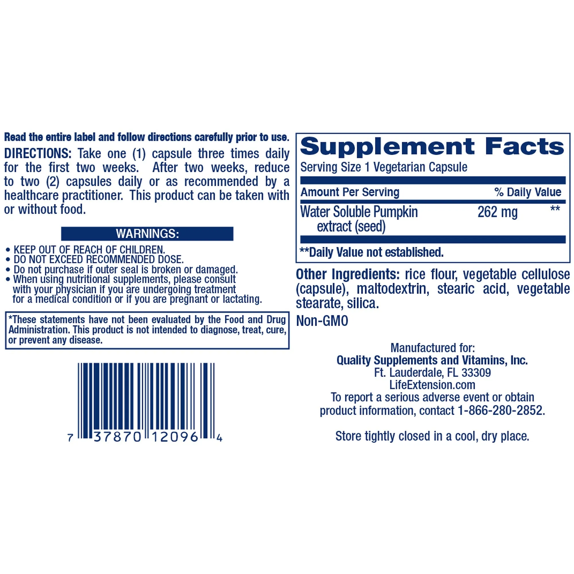 Water-Soluble Pumpkin Seed Extract