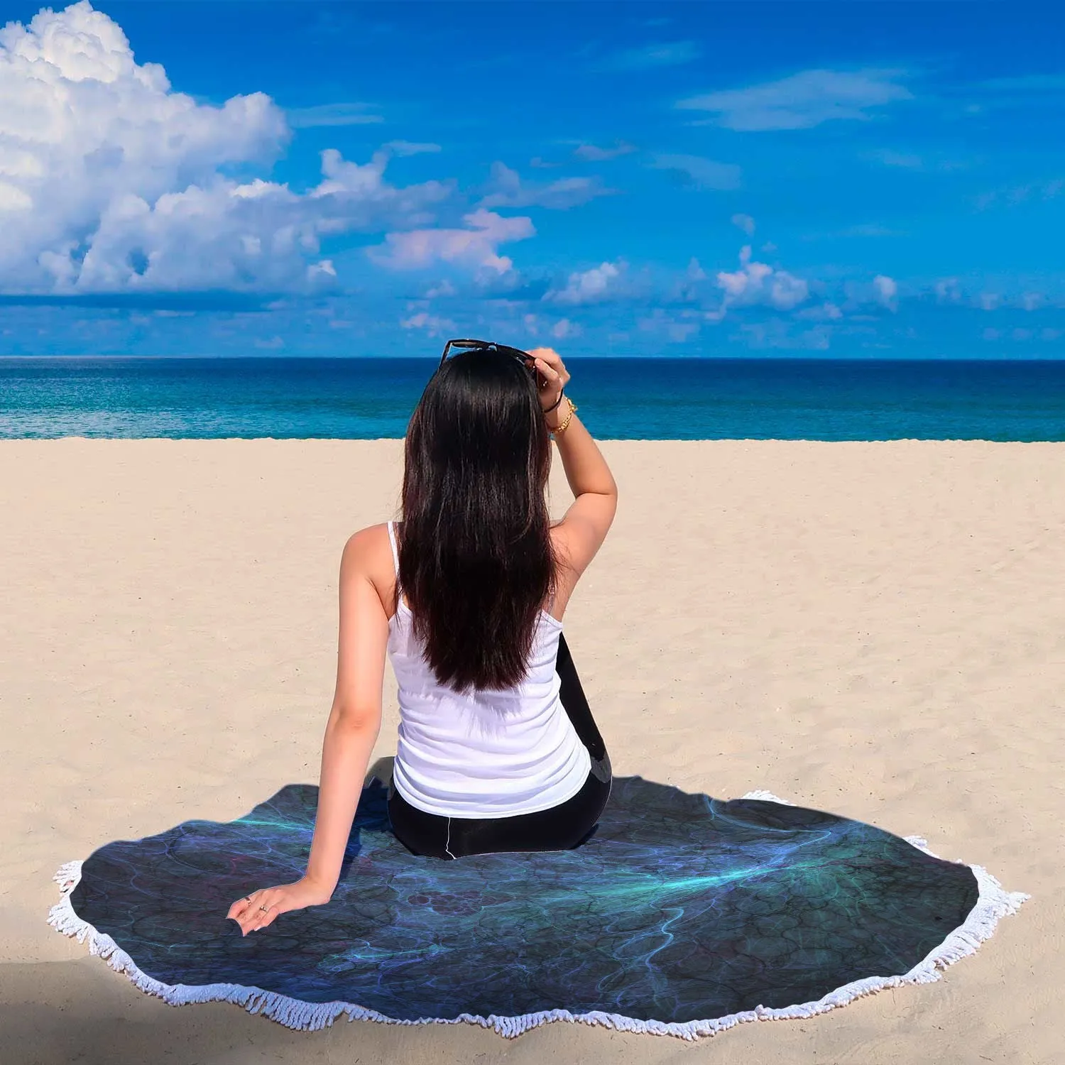 Web Circles Beach Blanket