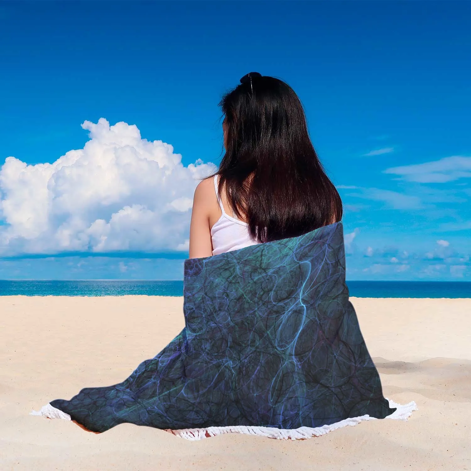 Web Circles Beach Blanket