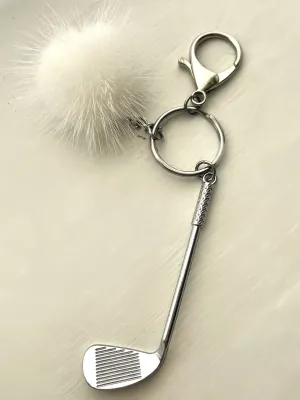 White Mink Gold Keychain