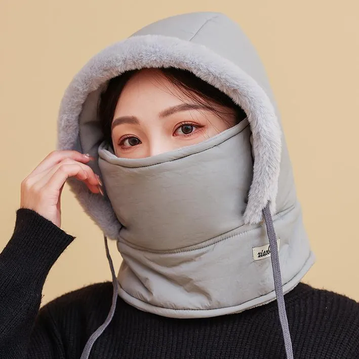 Winter Warm Hat for Men and Women's Cycling, Windproof for Motorcycles, Scarf and Hood in One Piece That Can Be Worn with Helmets C-241216-2