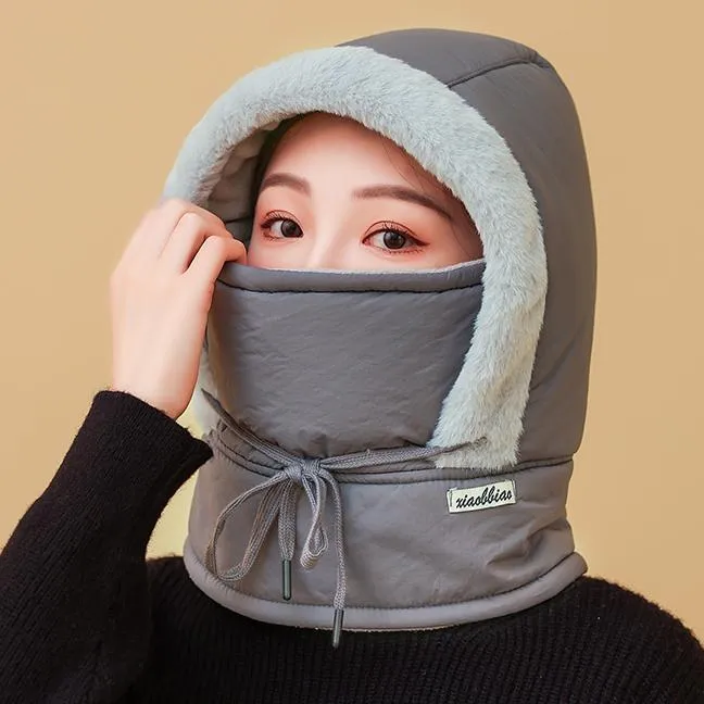 Winter Warm Hat for Men and Women's Cycling, Windproof for Motorcycles, Scarf and Hood in One Piece That Can Be Worn with Helmets C-241216-2