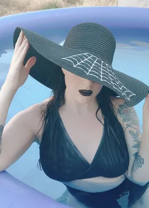 Witchwood Widow's Web Floppy Sun Hat Black