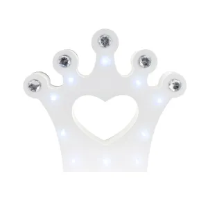 Wooden LED Marquee Crown, White, 10-Inch